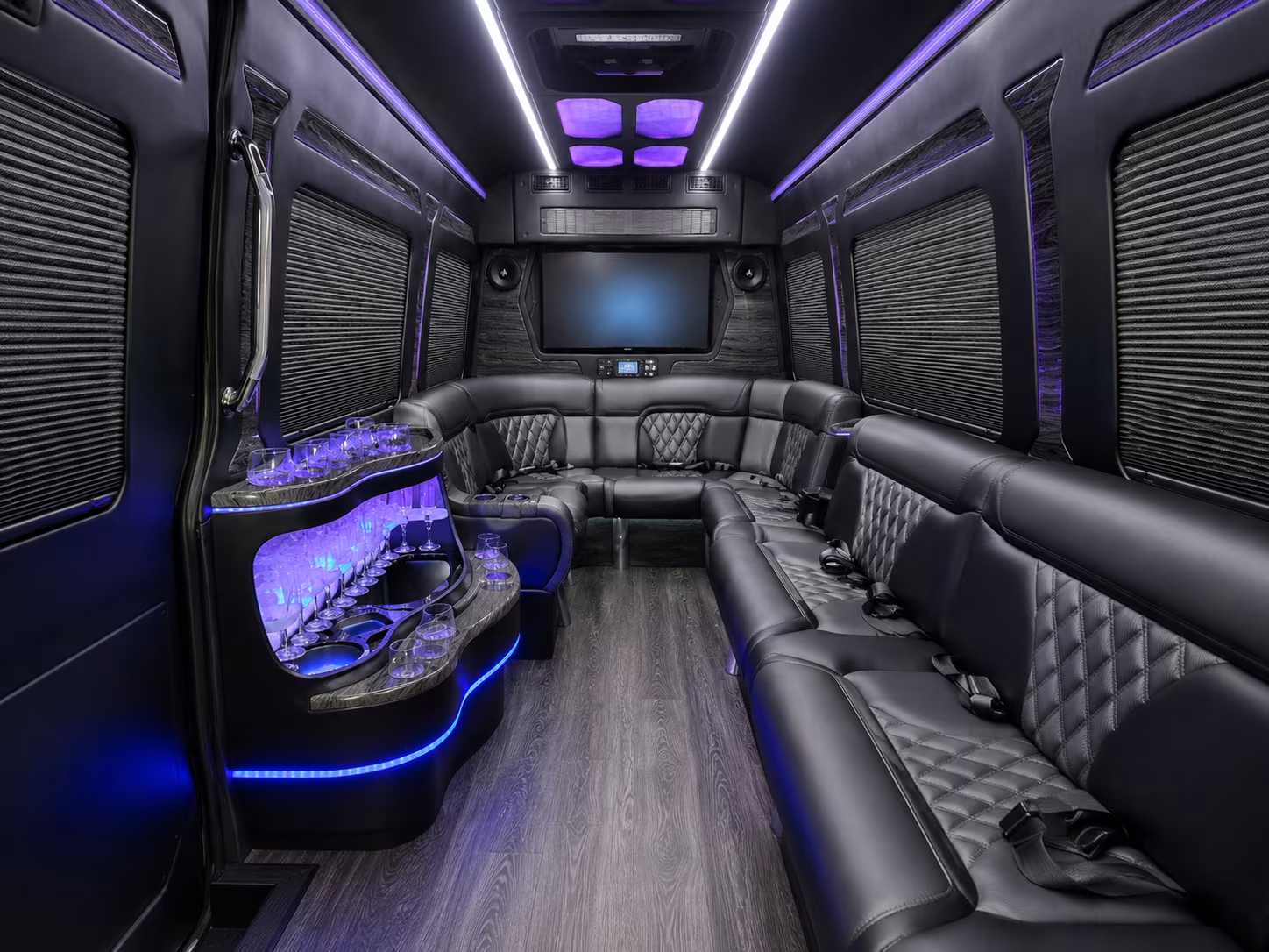 hillsboro 30 passenger party bus interior